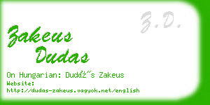 zakeus dudas business card